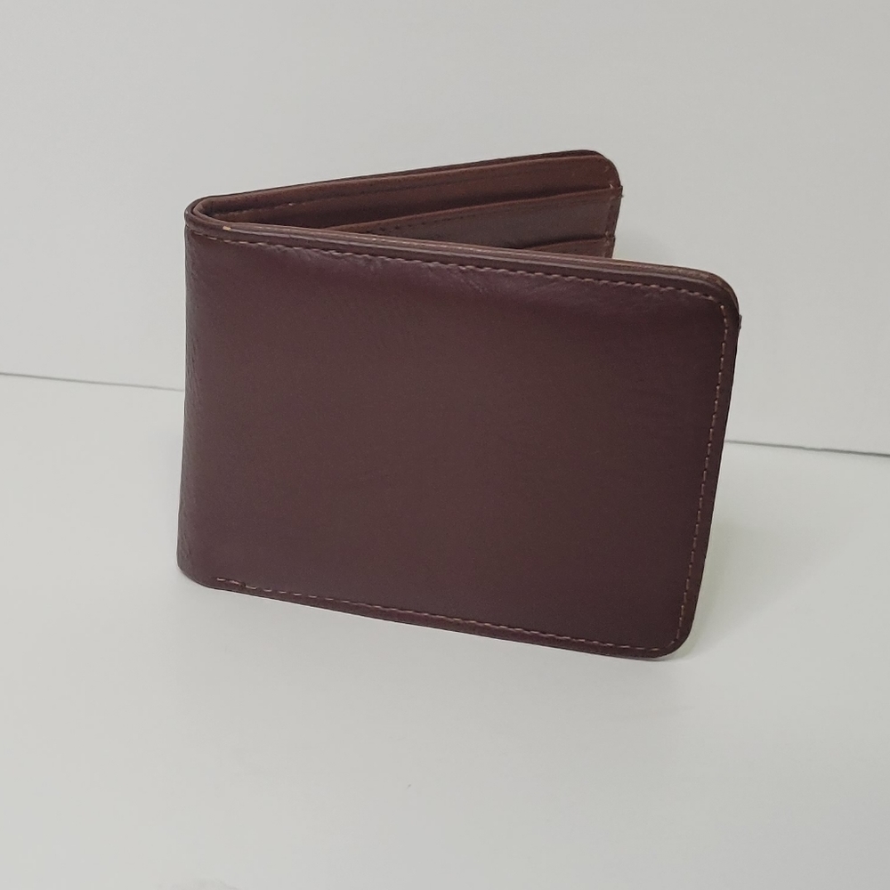 EUC PX Evan Vegan Leather Bifold Brown Wallet